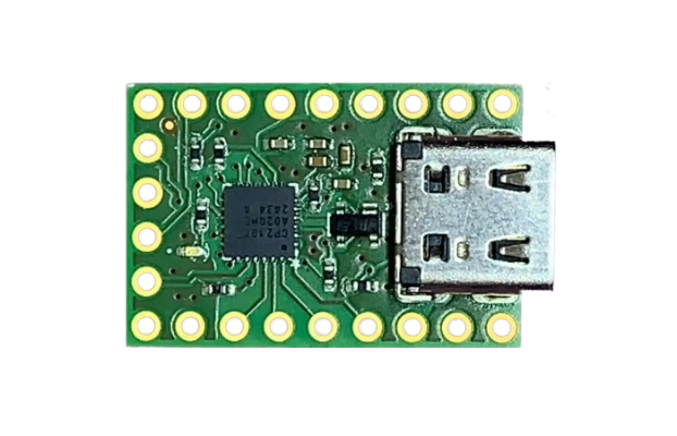 Top view of the USB-C to UART (TTL) serial adapter
